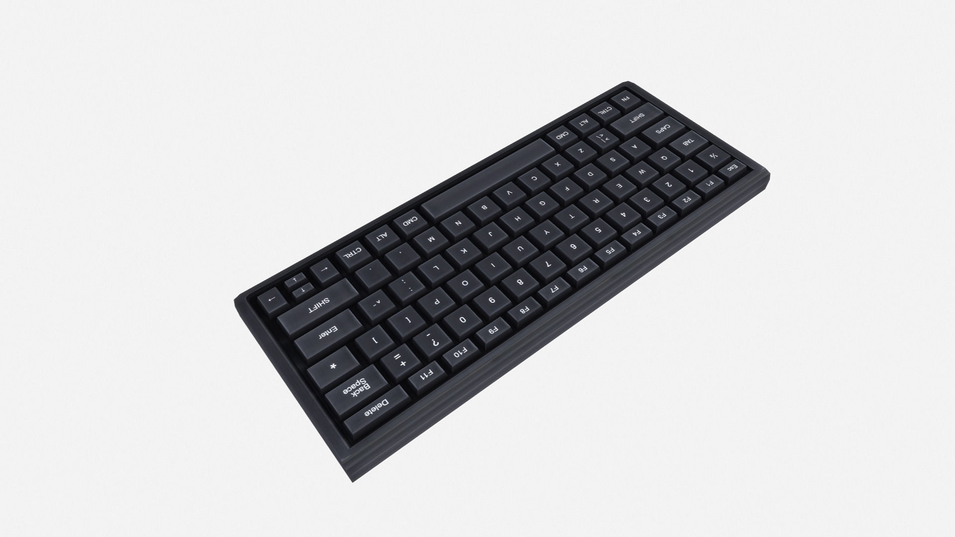 Computer Keyboard Low-poly 3D model_2