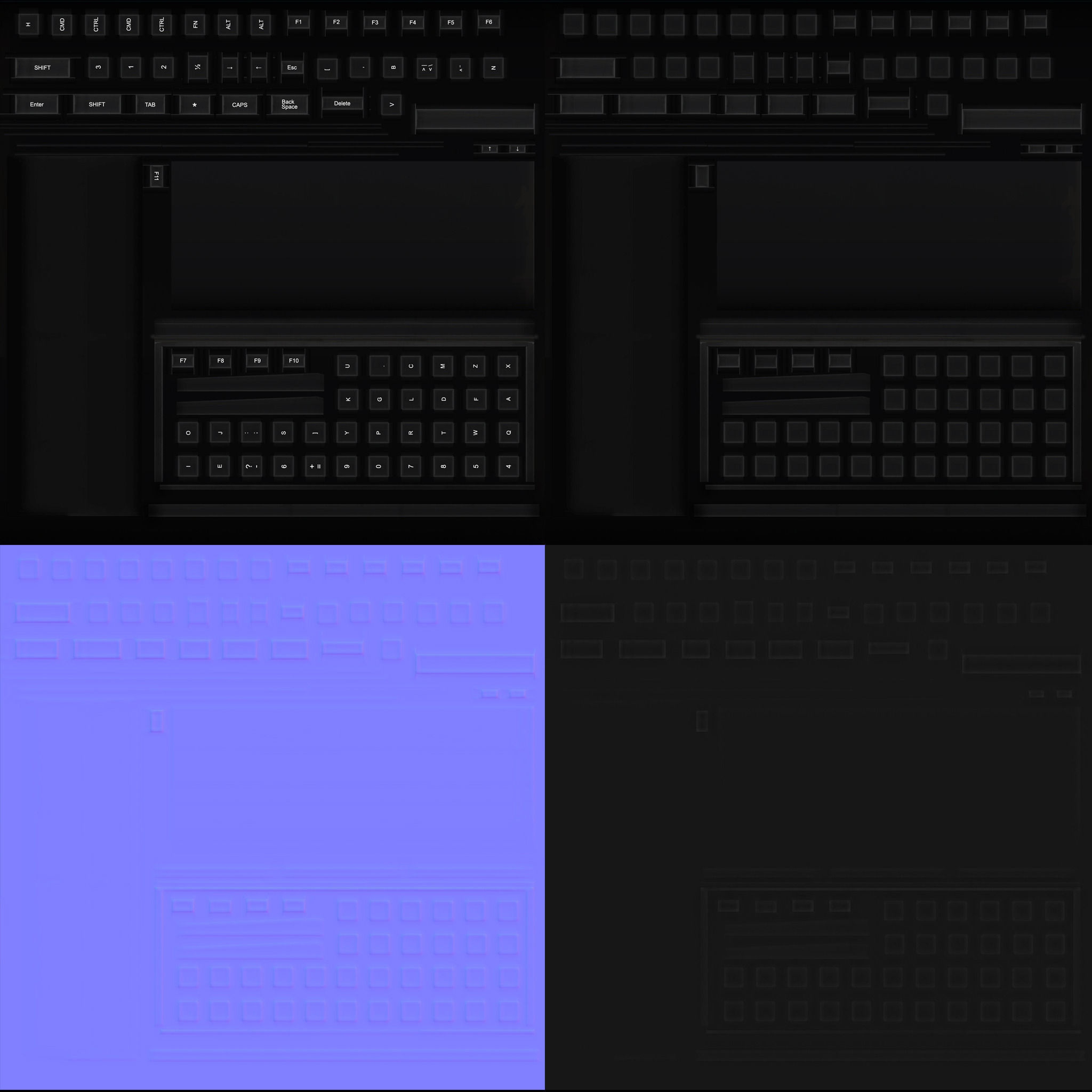 Computer Keyboard Low-poly 3D model_7