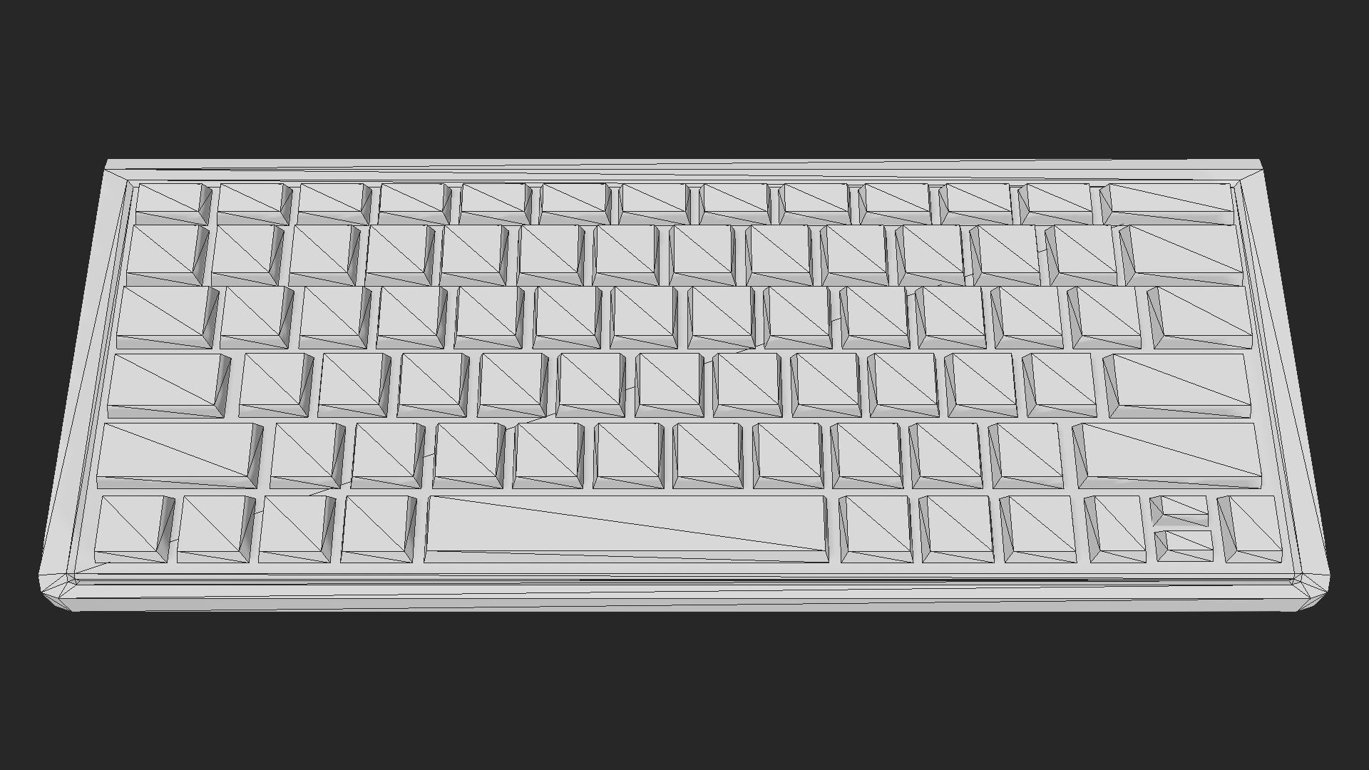Computer Keyboard Low-poly 3D model_4