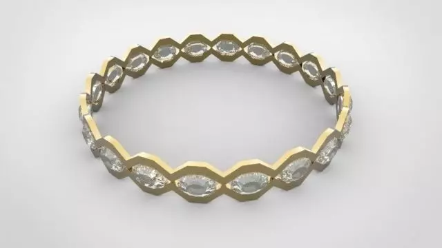 3D Ring gold diamond eternity Free 3D print model_0