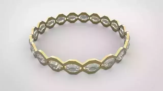 3D Ring gold diamond eternity Free 3D print model