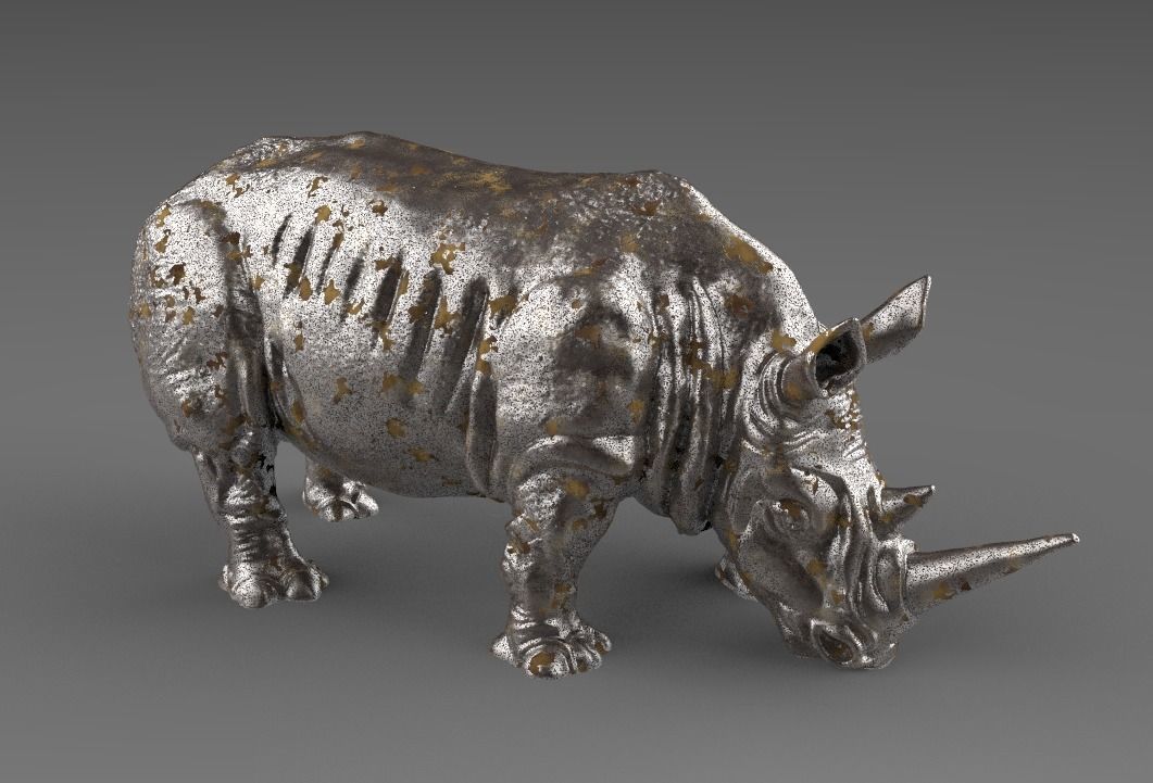 3D model Rhino statue interior decoration CGTrader
