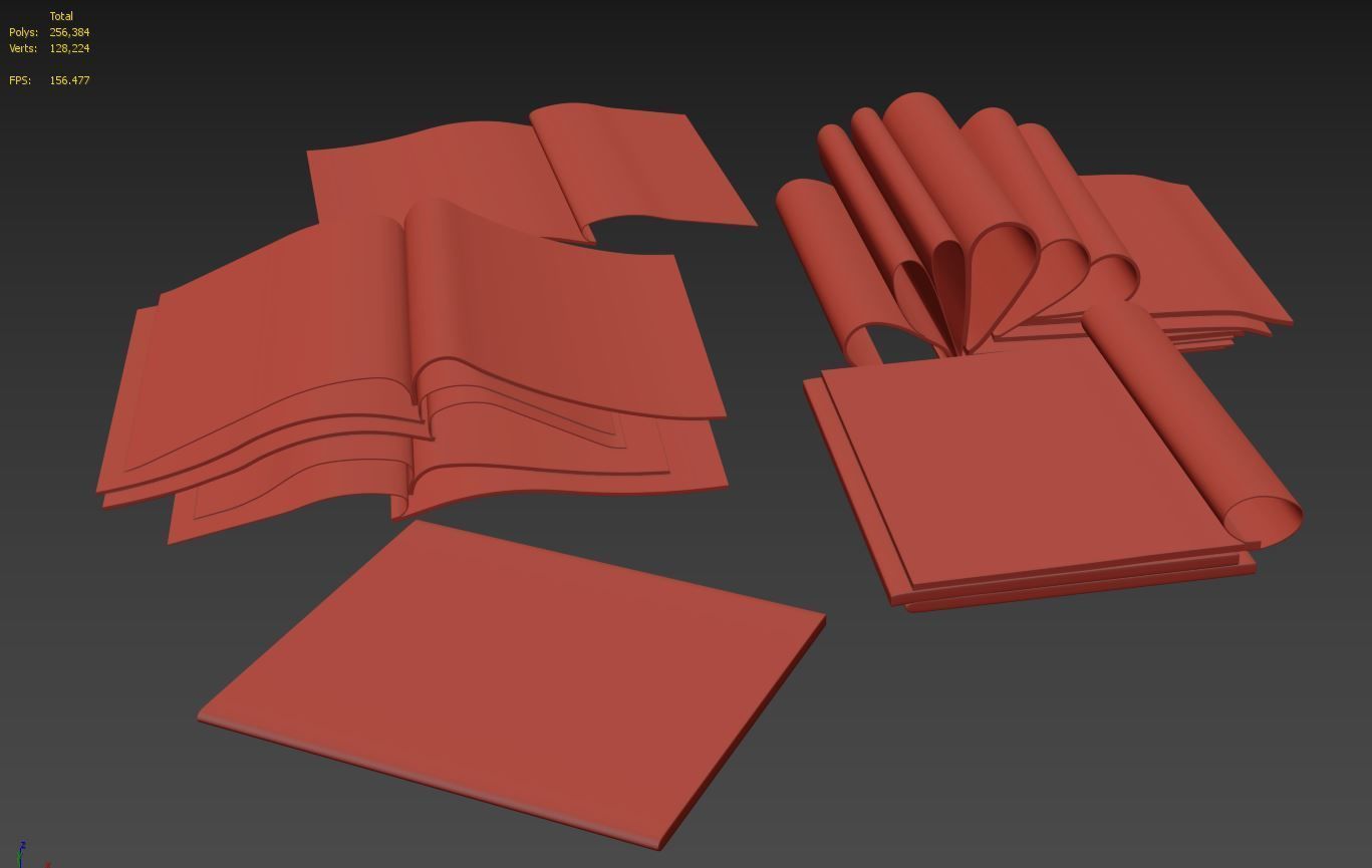 Architecture magazines opened set 3D model_4