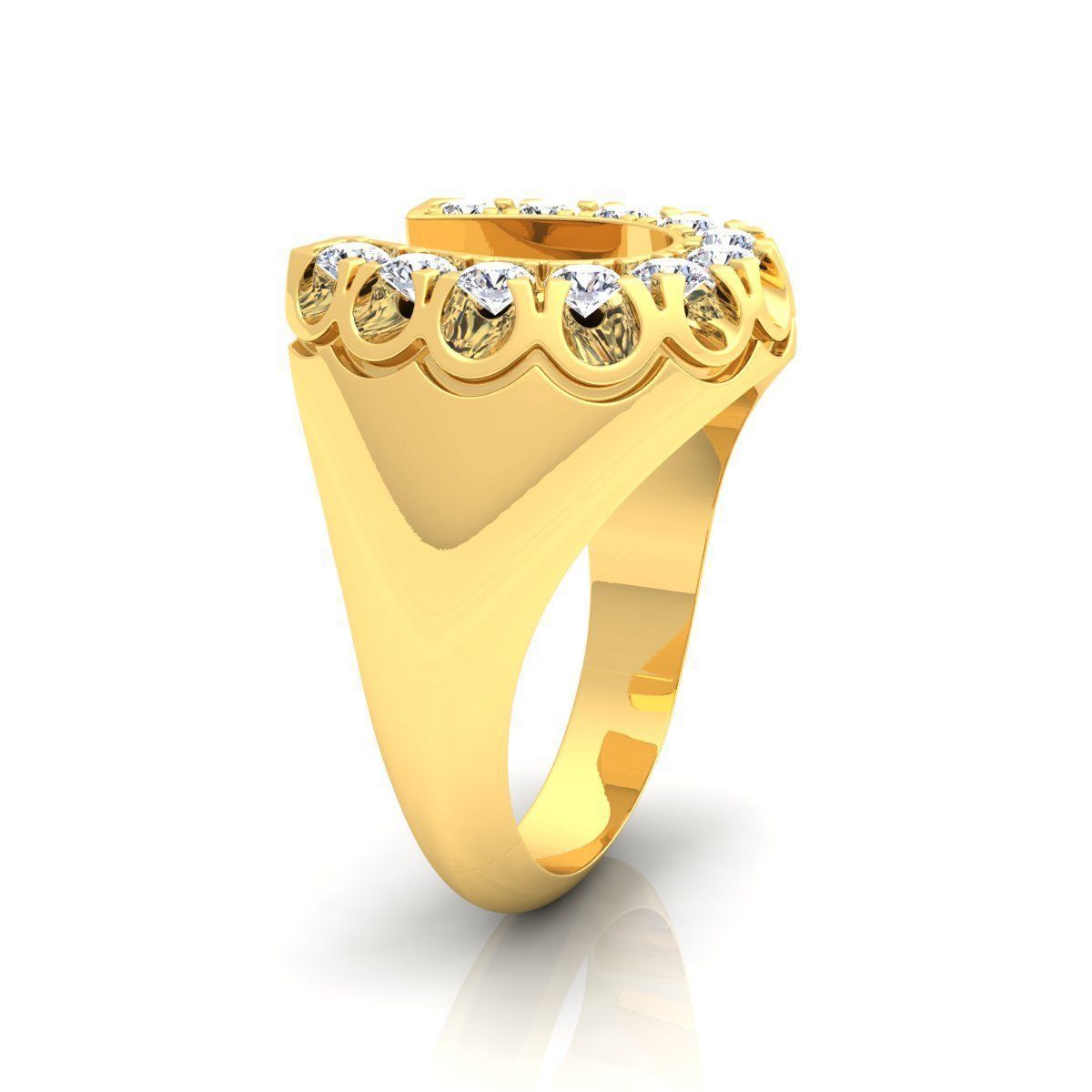U shape Fancy Mens Ring 3D print model_8