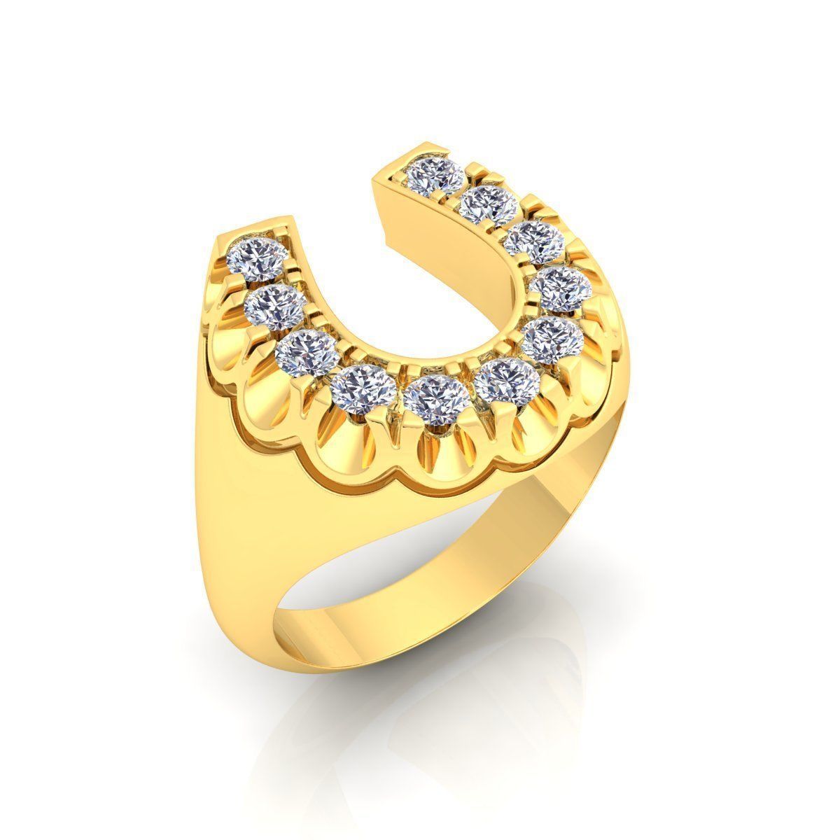 U shape Fancy Mens Ring 3D print model_14