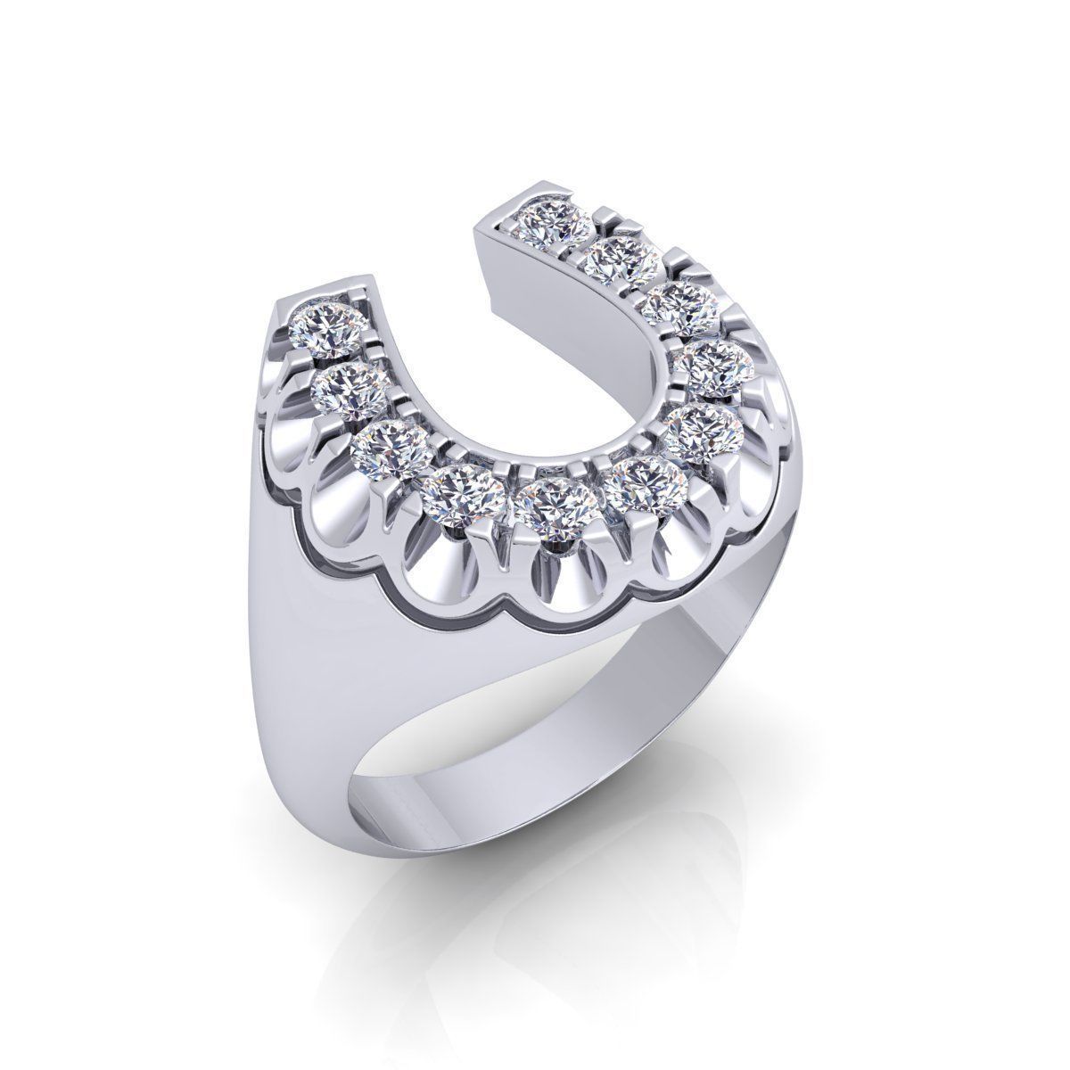 U shape Fancy Mens Ring 3D print model_12