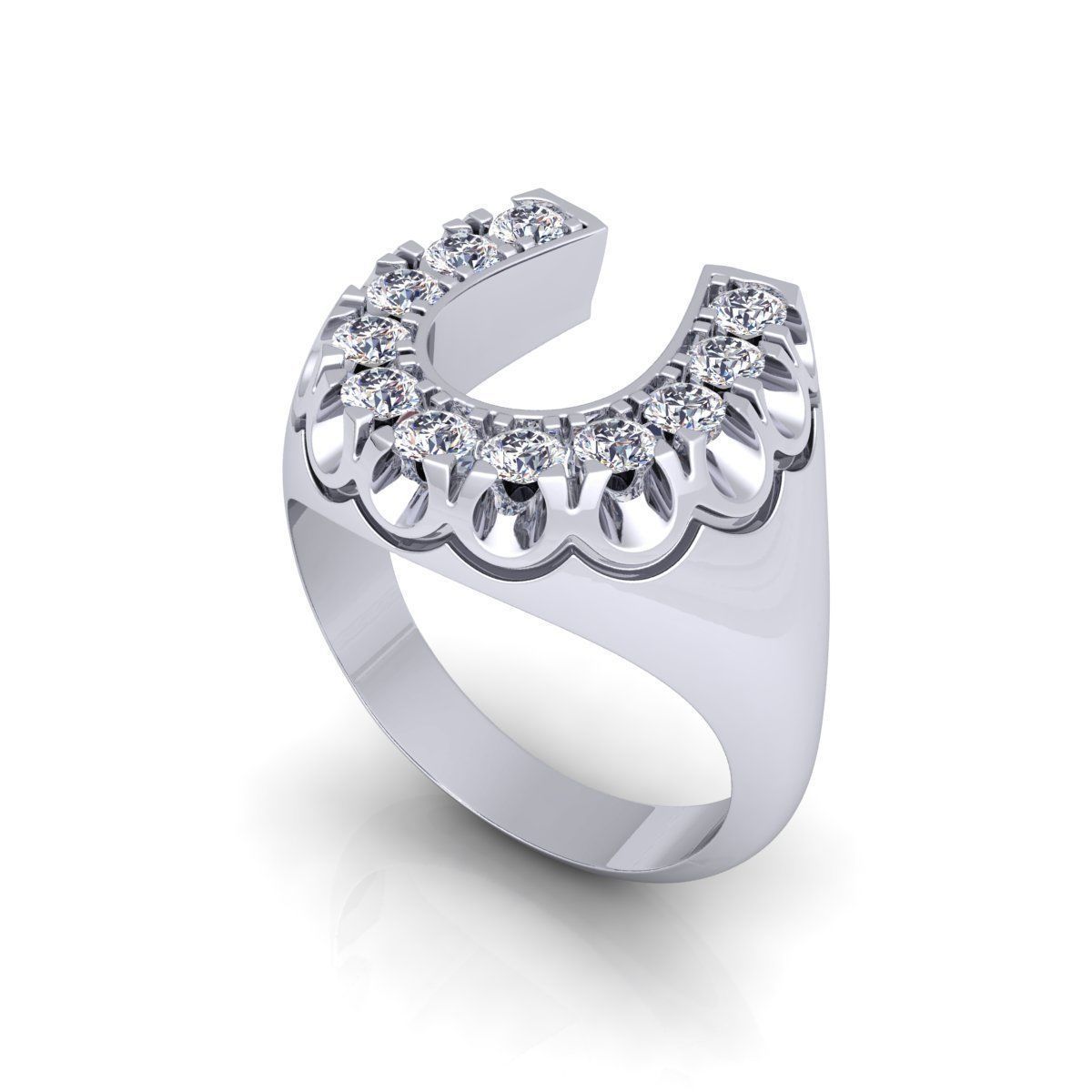 U shape Fancy Mens Ring 3D print model_15