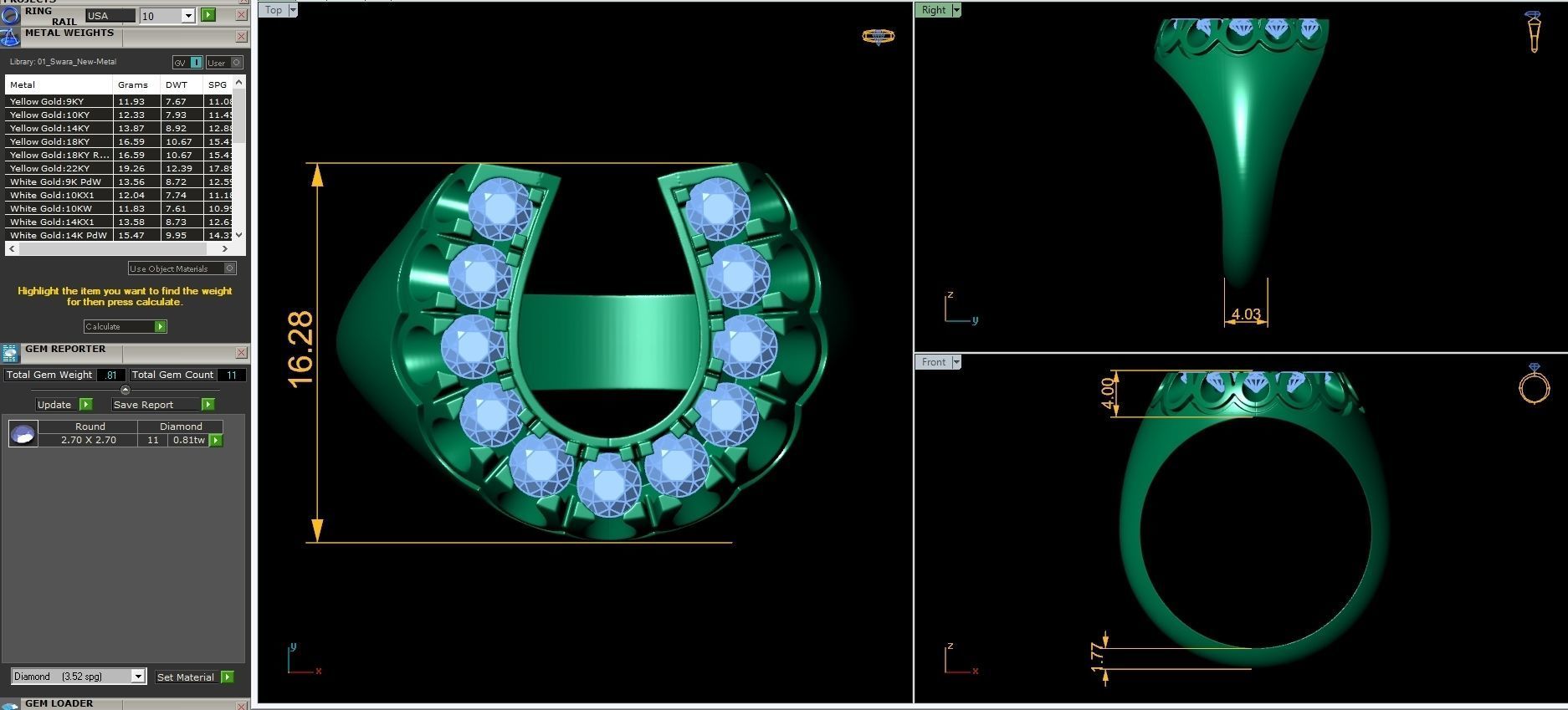 U shape Fancy Mens Ring 3D print model_5