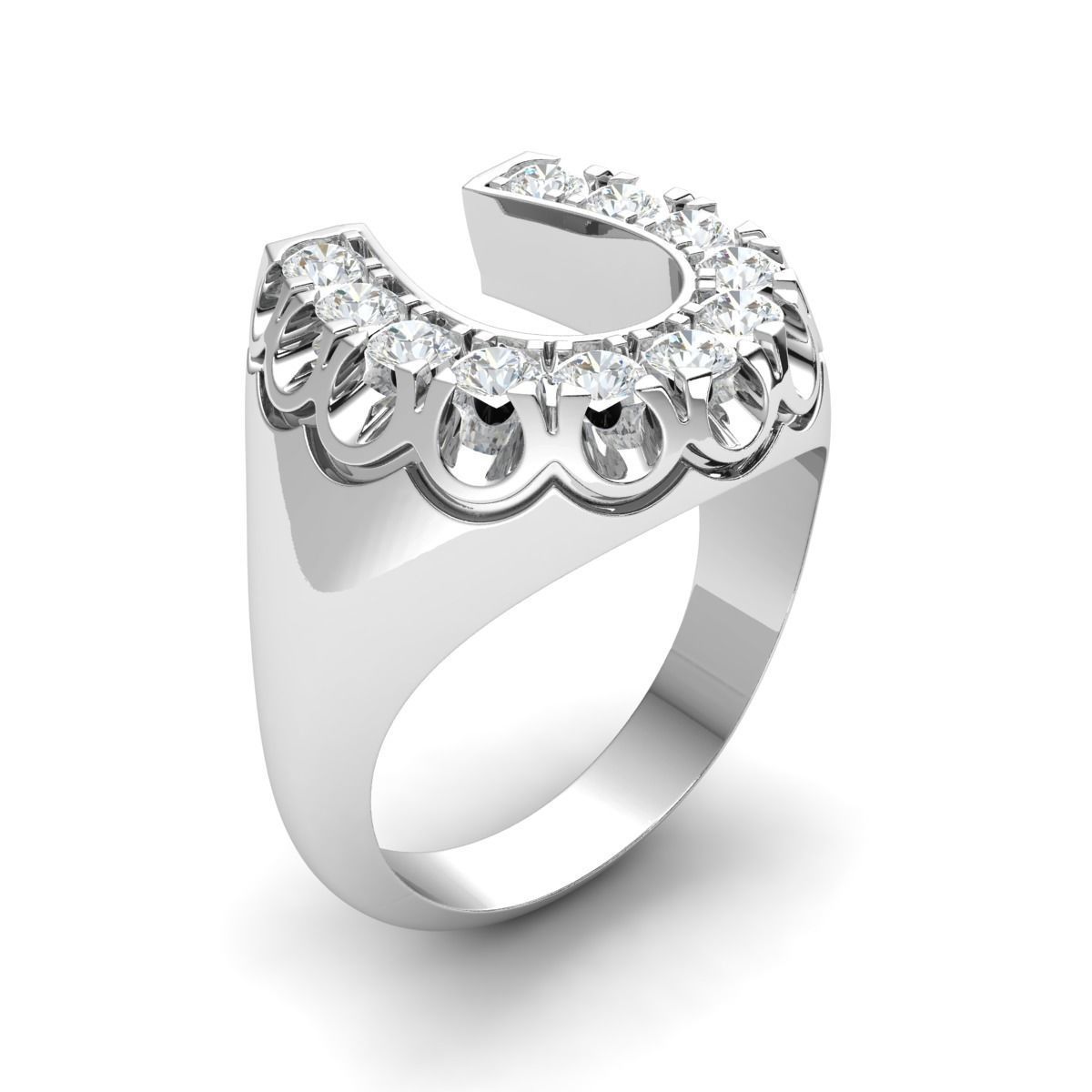 U shape Fancy Mens Ring 3D print model_1