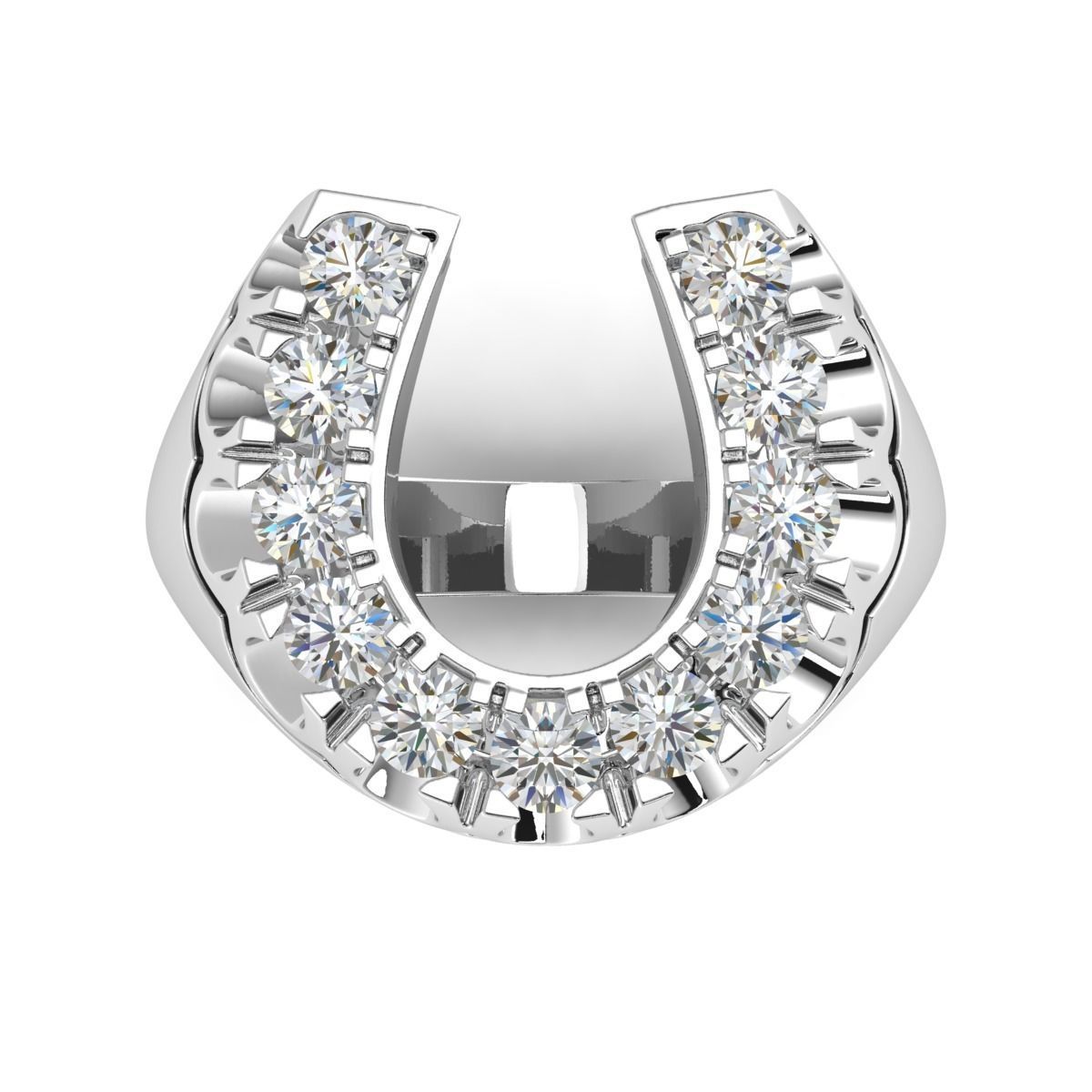 U shape Fancy Mens Ring 3D print model_3