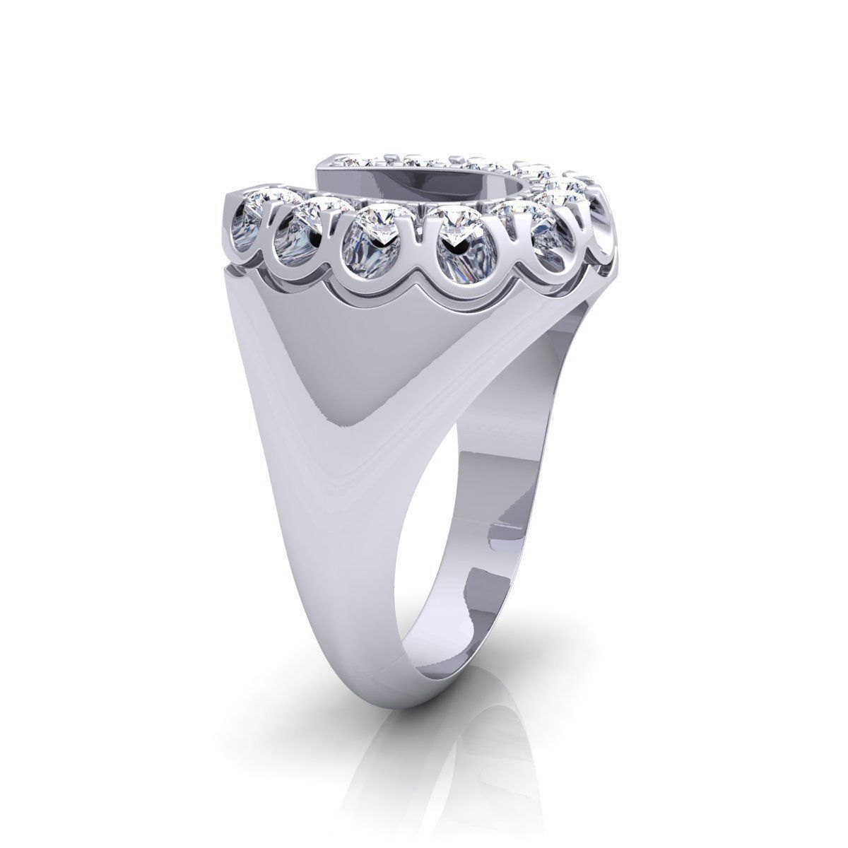 U shape Fancy Mens Ring 3D print model_6