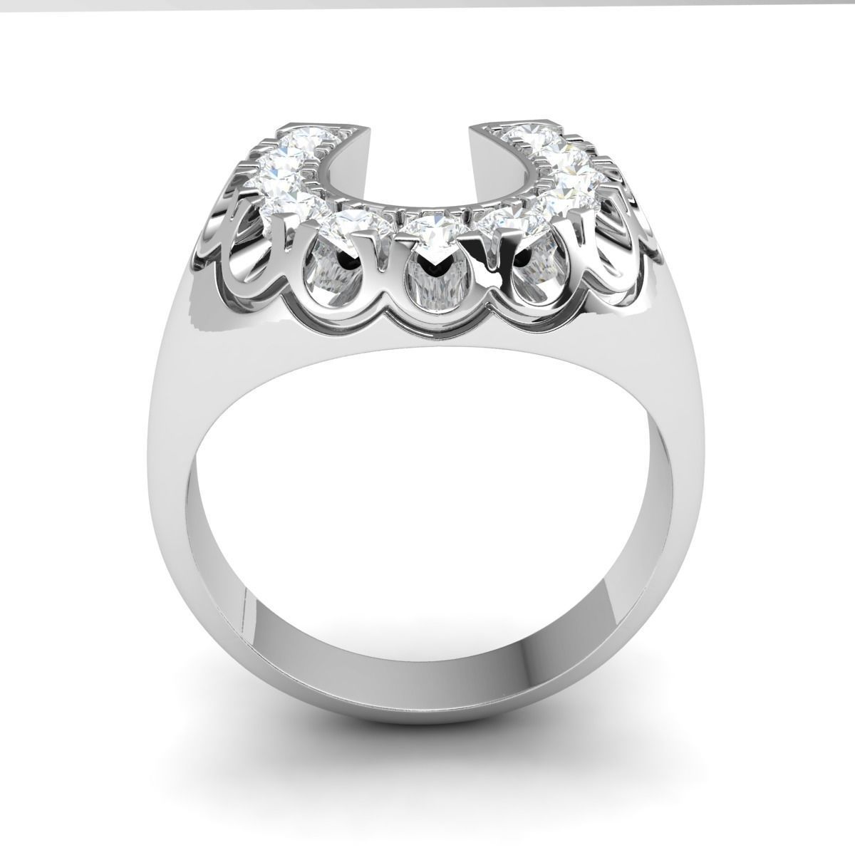 U shape Fancy Mens Ring 3D print model_2