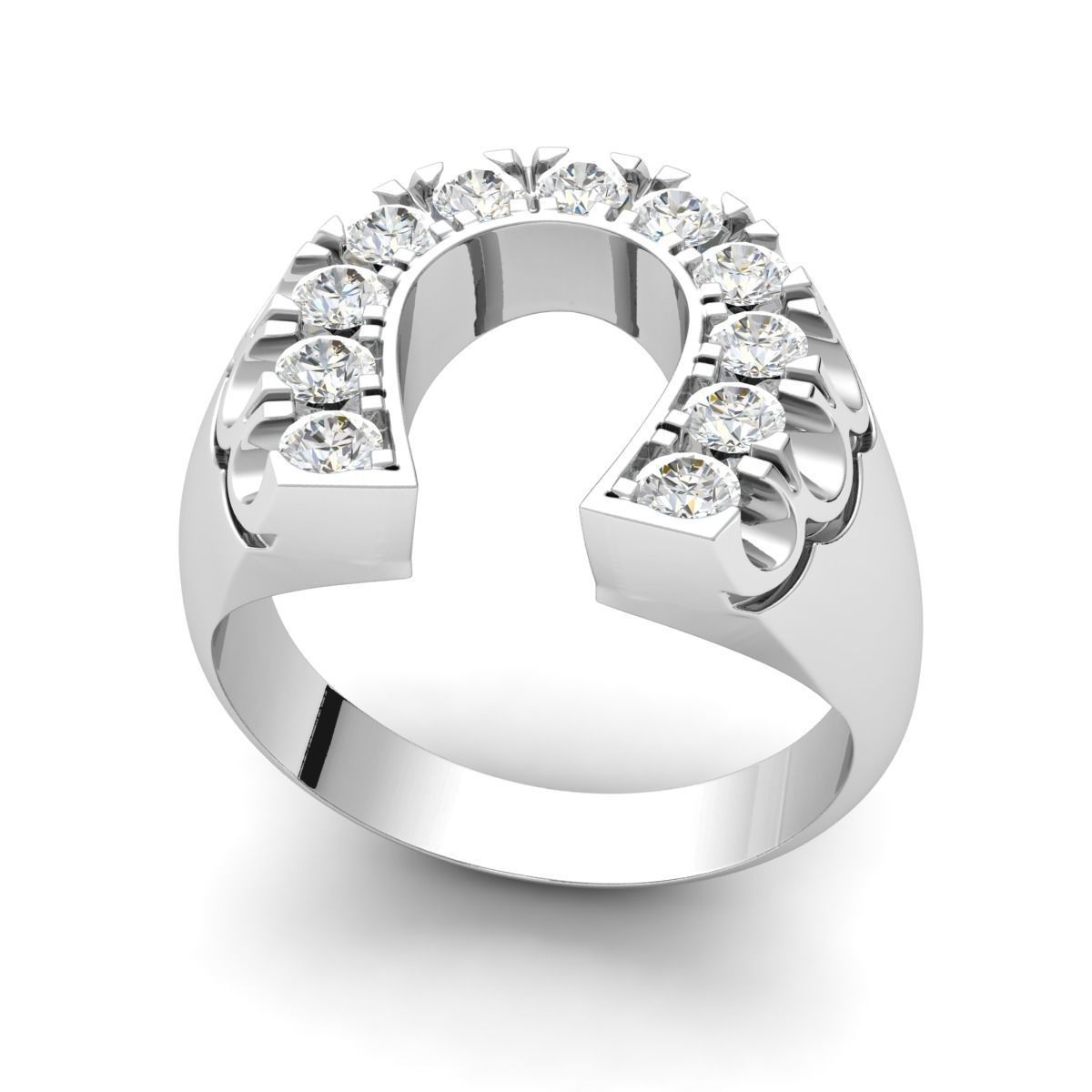U shape Fancy Mens Ring 3D print model_4