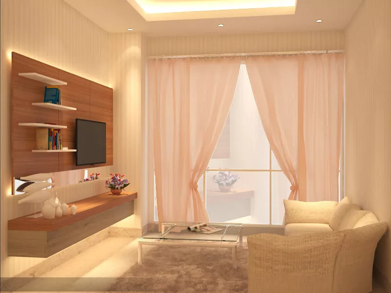 Livingrom living room with walls and furniture Free 3D model
