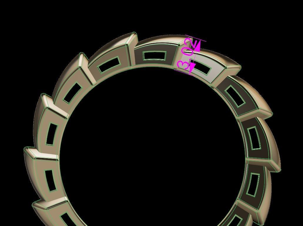 Blvgari Style Ring Band 3D print model_3