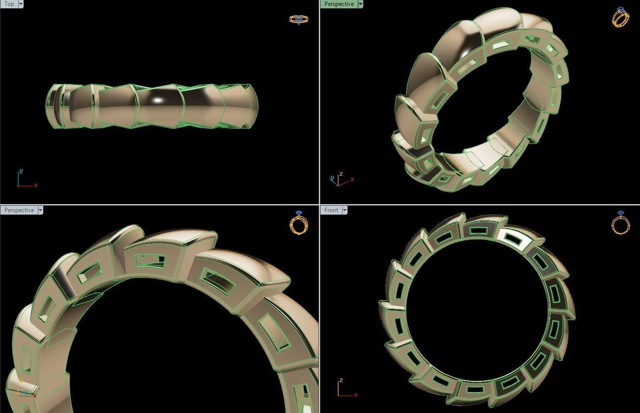 Blvgari Style Ring Band 3D print model_1