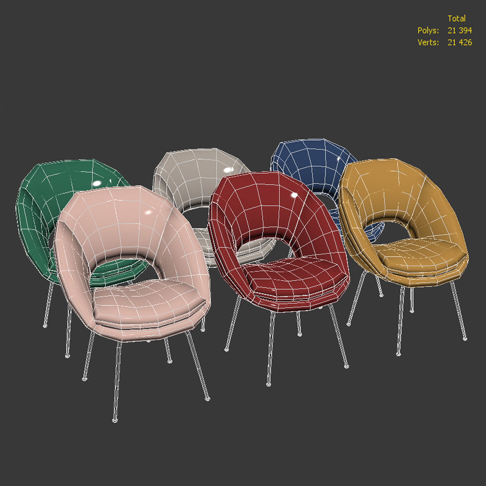 West Elm Orb Dining Chair 3D model_2