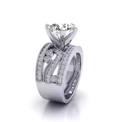 Luxury Solitaire Ring  3D print model