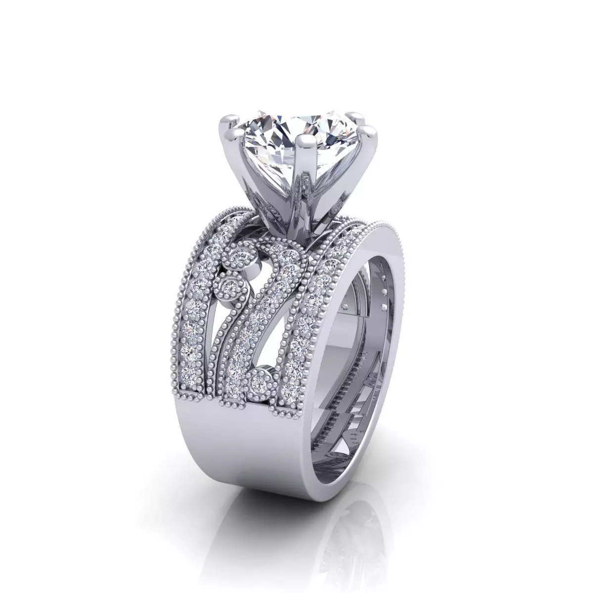 Luxury Solitaire Ring 3D print model_0