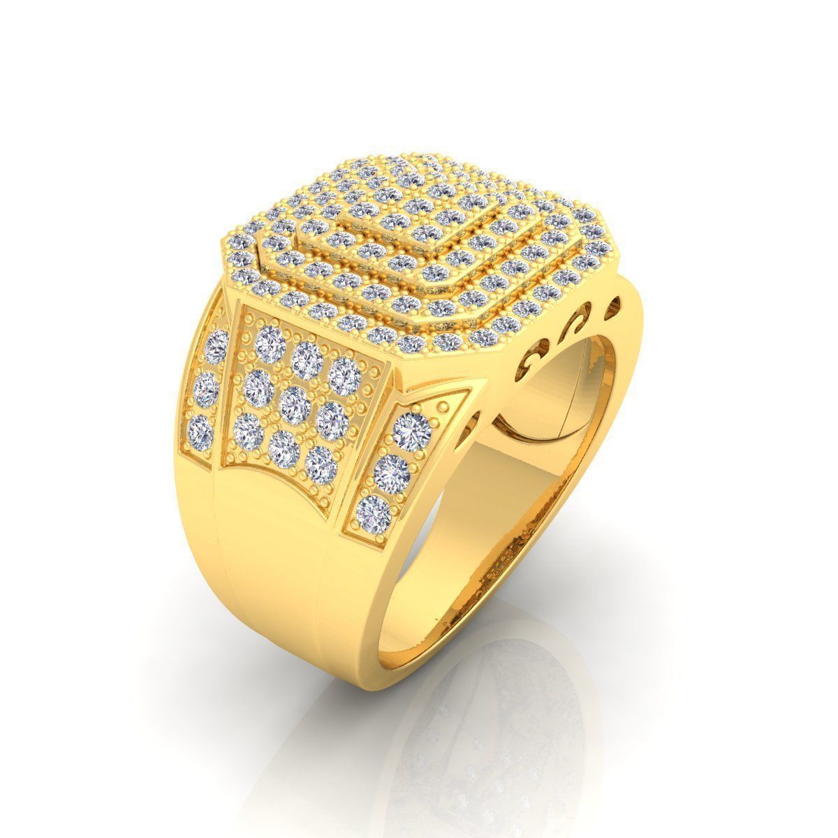 Fancy Mens Ring  3D print model_13