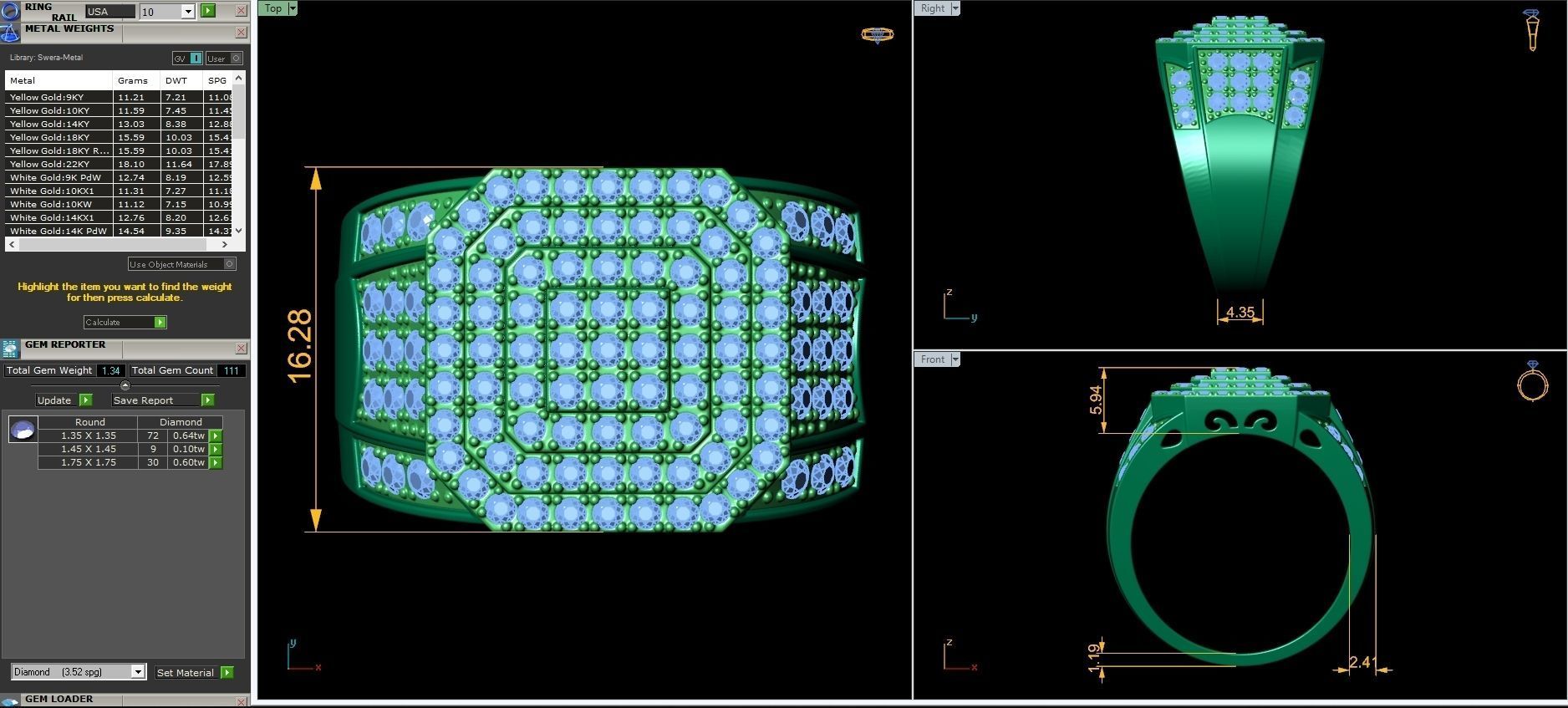 Fancy Mens Ring  3D print model_3