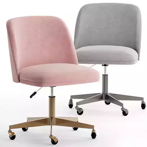 Rh ALESSA velvet desk Chair - antiqud brass