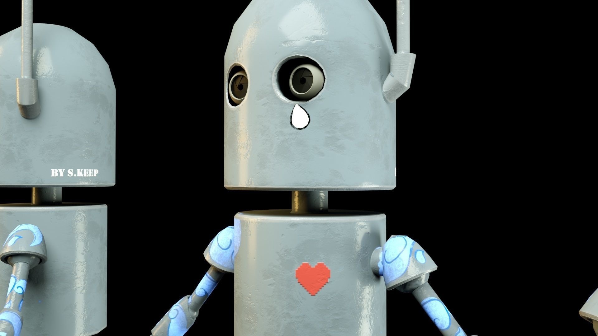 Cartoon Character Robot Low-poly 3D model_1