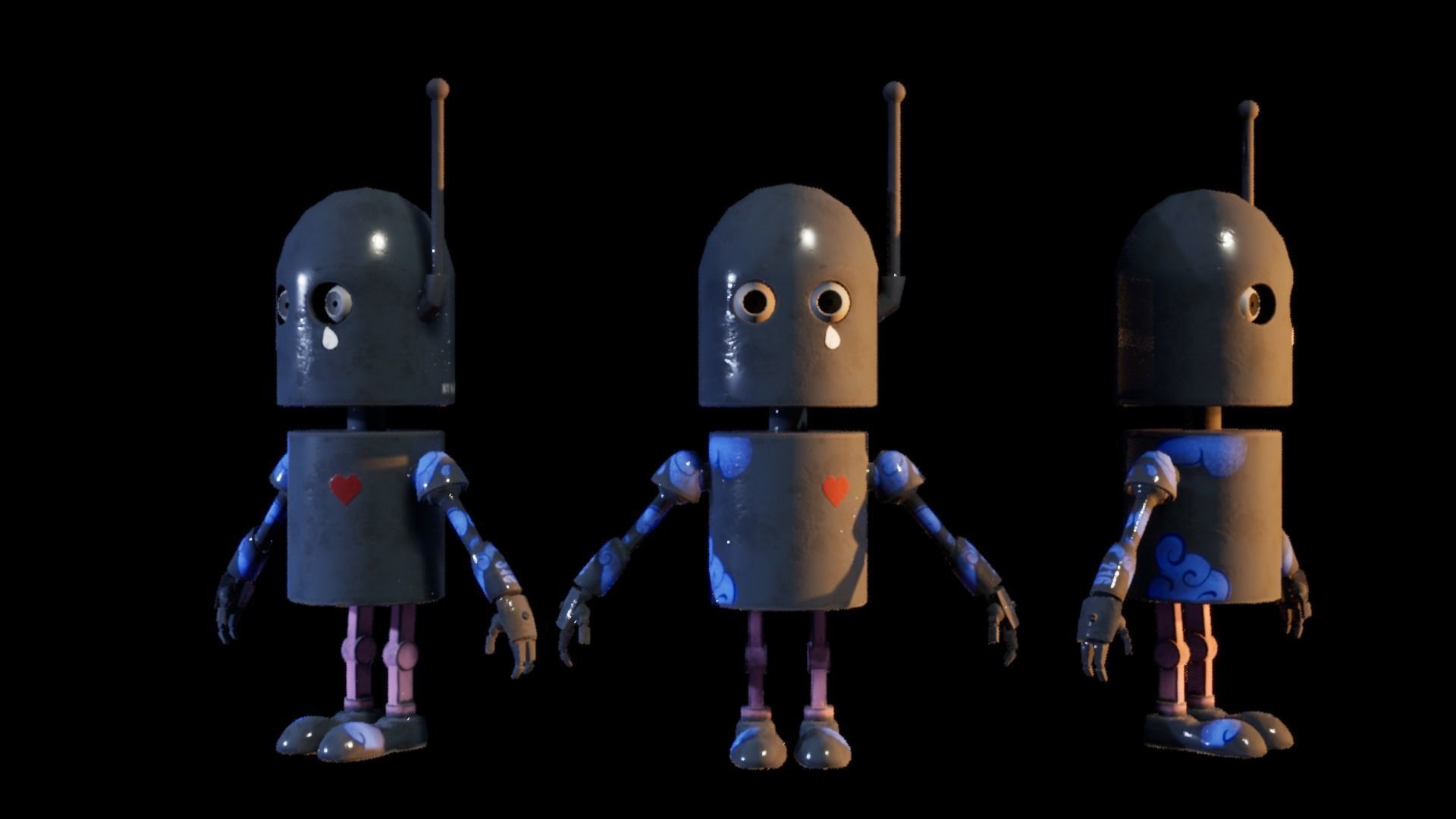 Cartoon Character Robot Low-poly 3D model_2