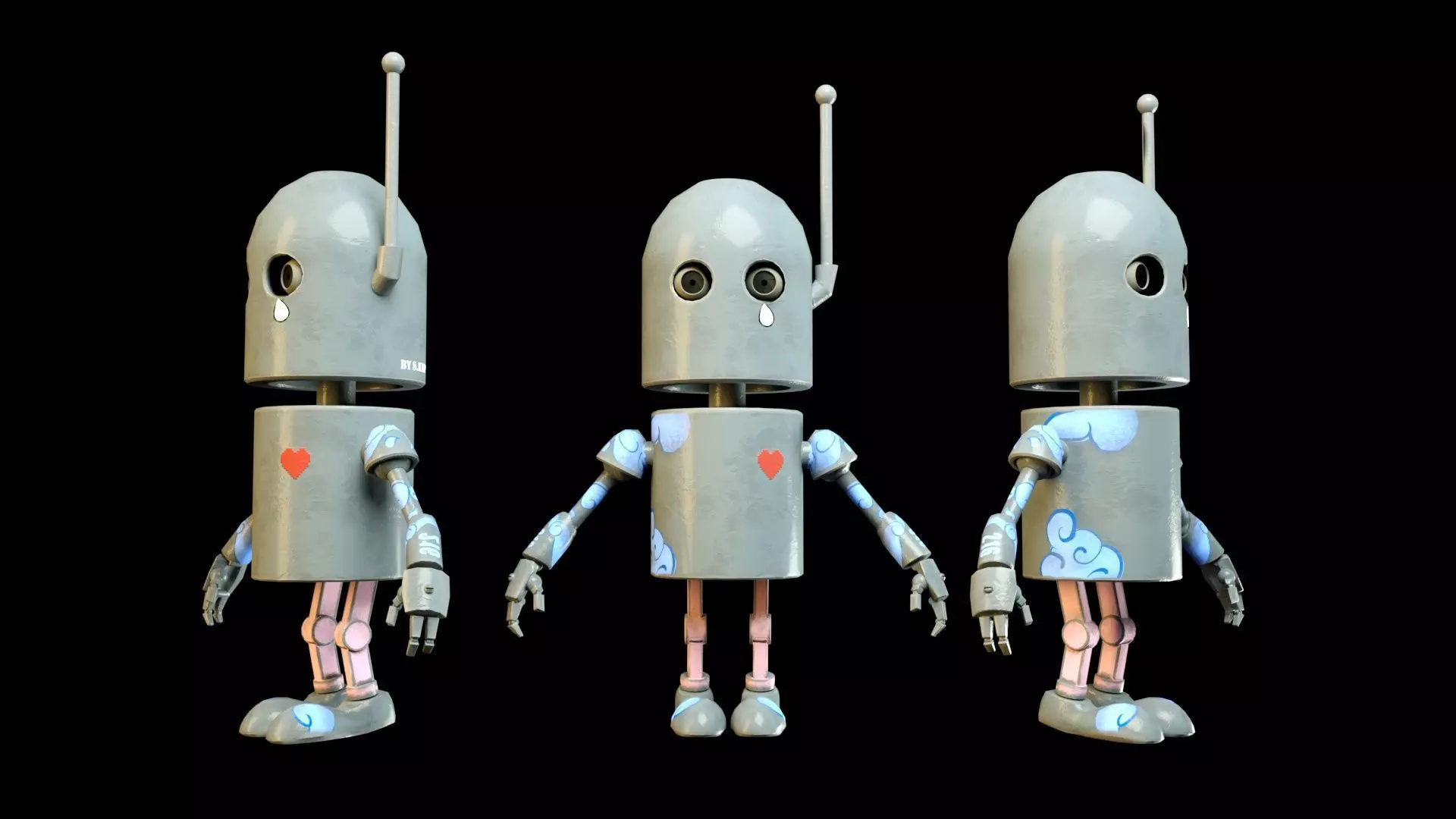 Cartoon Character Robot Low-poly 3D model_0