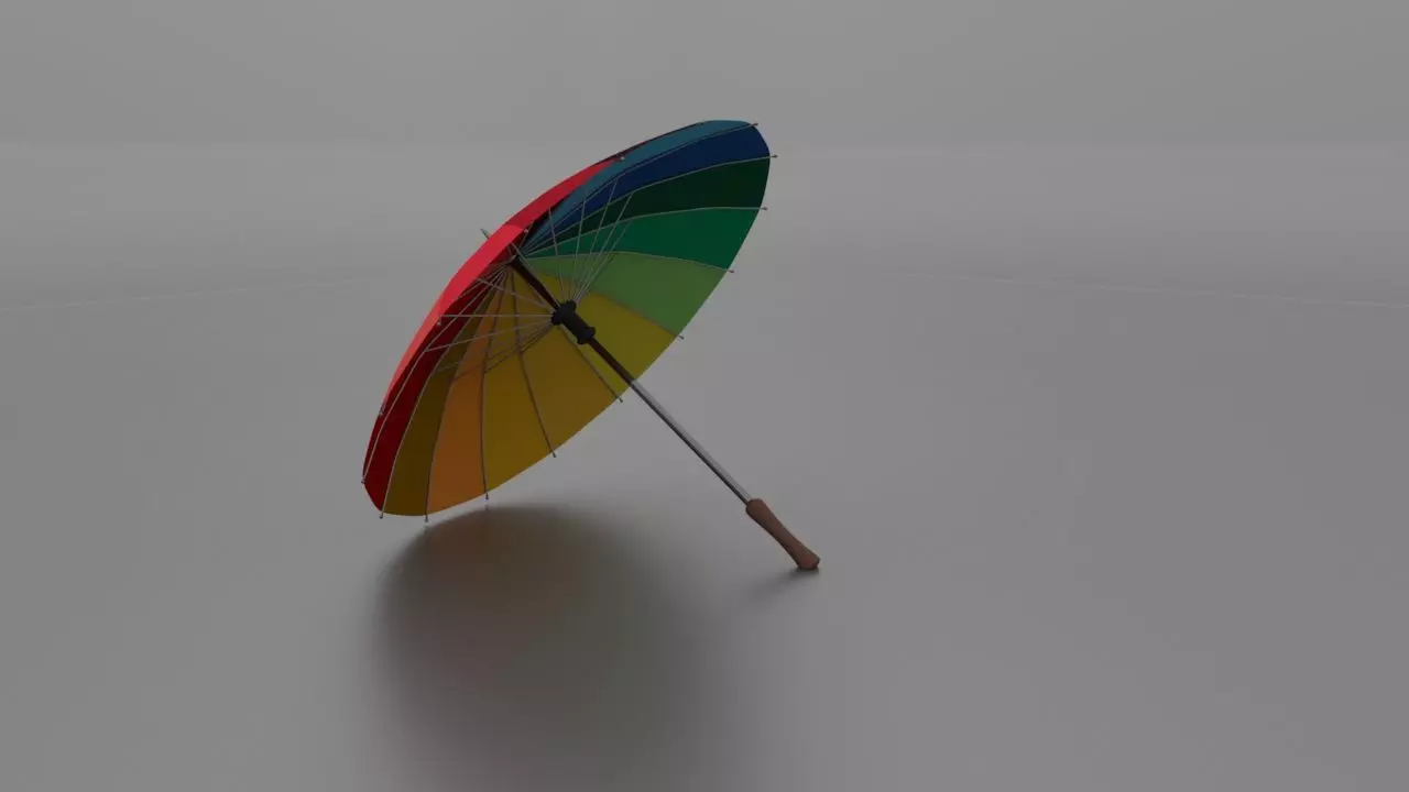 Umbrella colorful 3D model_0