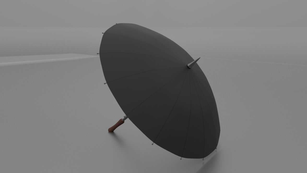 Umbrella colorful 3D model_3