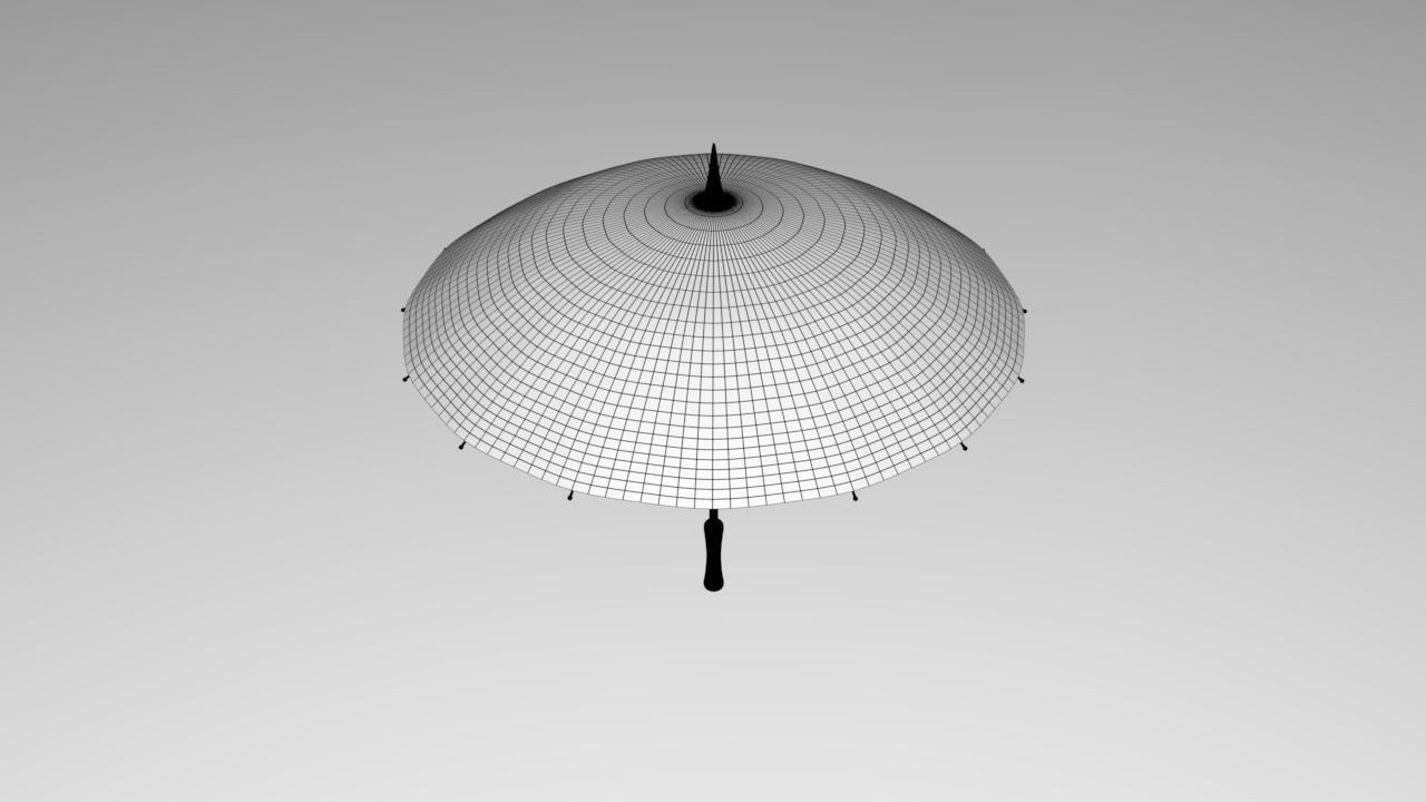 Umbrella colorful 3D model_2