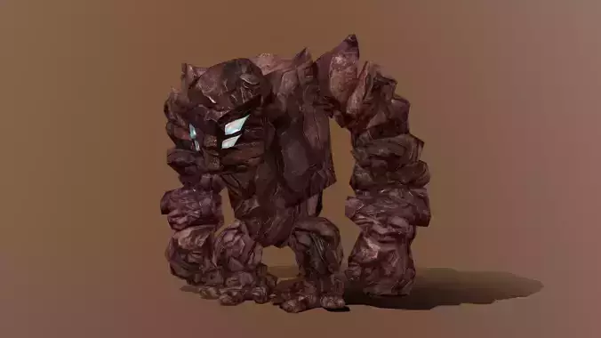 3D Rocky 3D Game Character RIGGED model Golem Low-poly 3D model 3D Rocky 3D Game Character RIGGED model Golem Low-poly 3D model