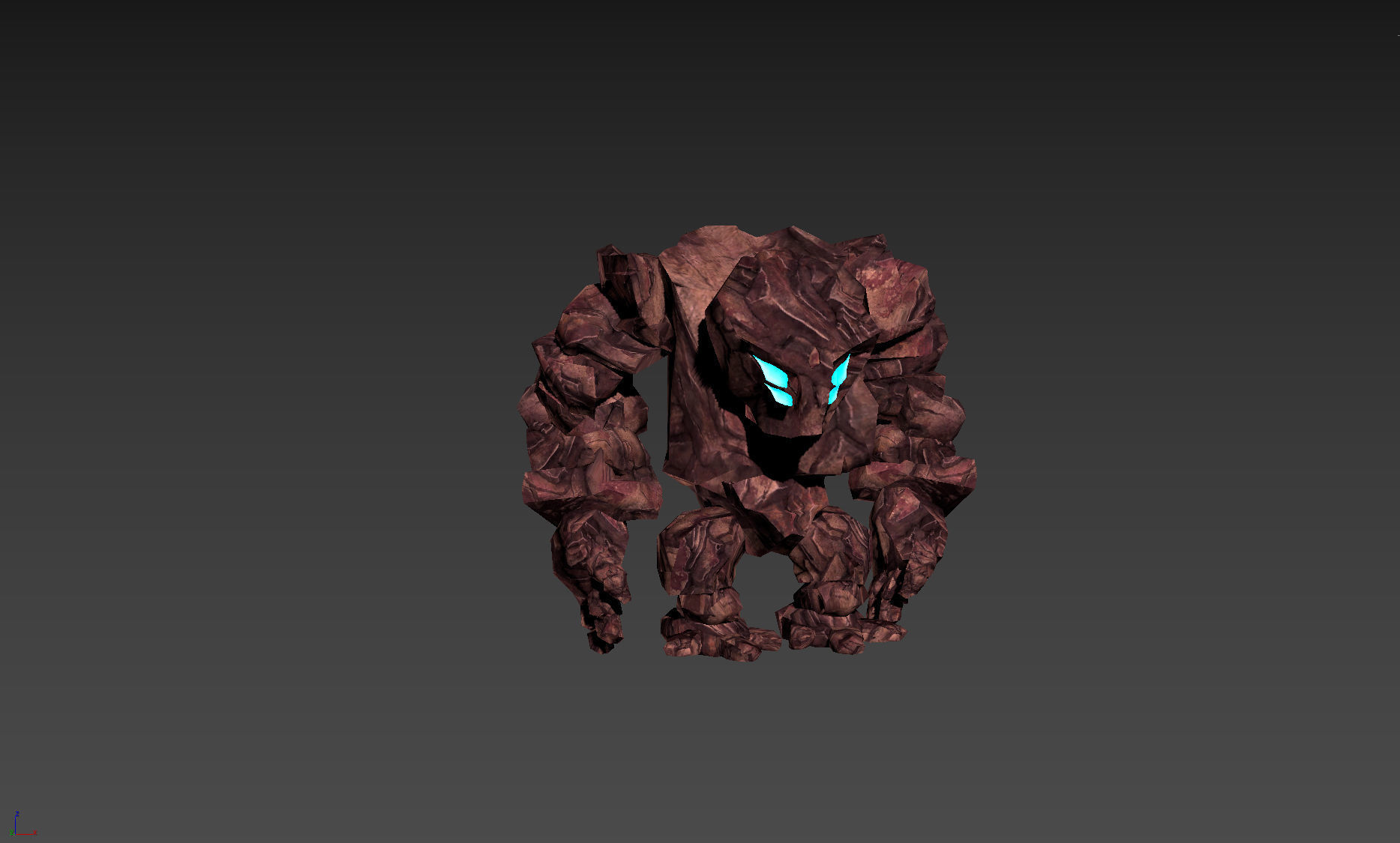 3D Rocky 3D Game Character RIGGED model Golem Low-poly 3D model_11