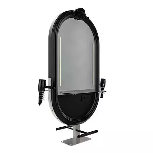 hairdresser table mirror black nickel matte
