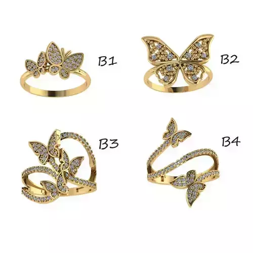 Light Butterfly Ring Collections 