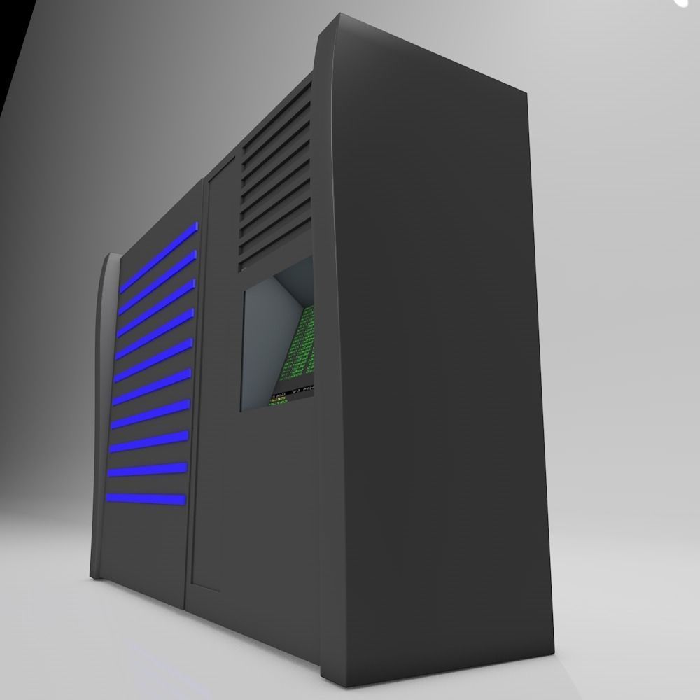 Mainframe Data Server Low Poly Low-poly 3D model_2