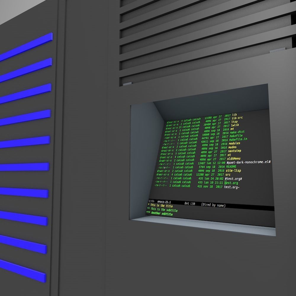 Mainframe Data Server Low Poly Low-poly 3D model_4