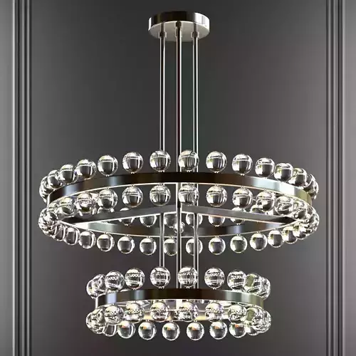 Sacramento Transparent Balls Two Circle Chandelier