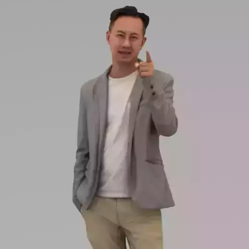 A Middle-aged Man Talking To Somebody In Half Body Portrait 