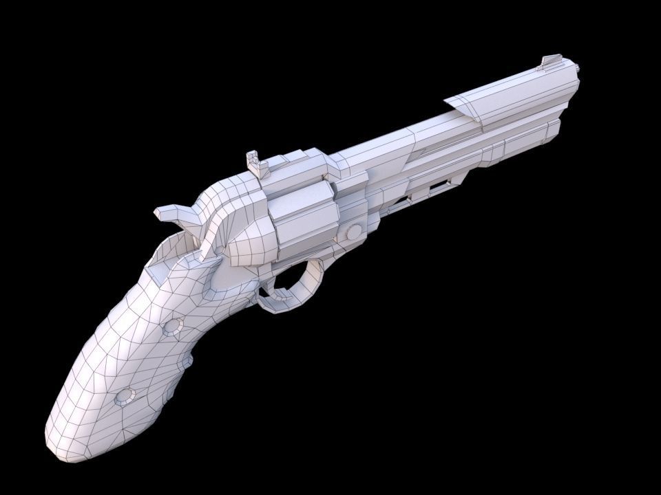 Sci-Fi Revolver   Low-poly 3D model_9