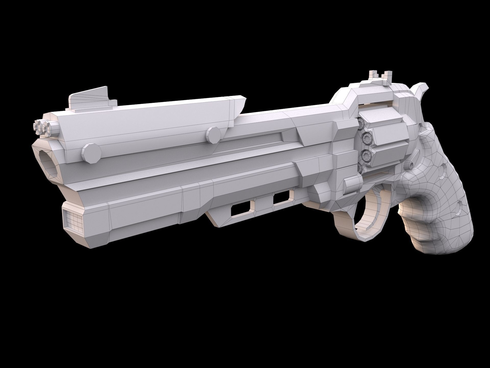 Sci-Fi Revolver   Low-poly 3D model_7