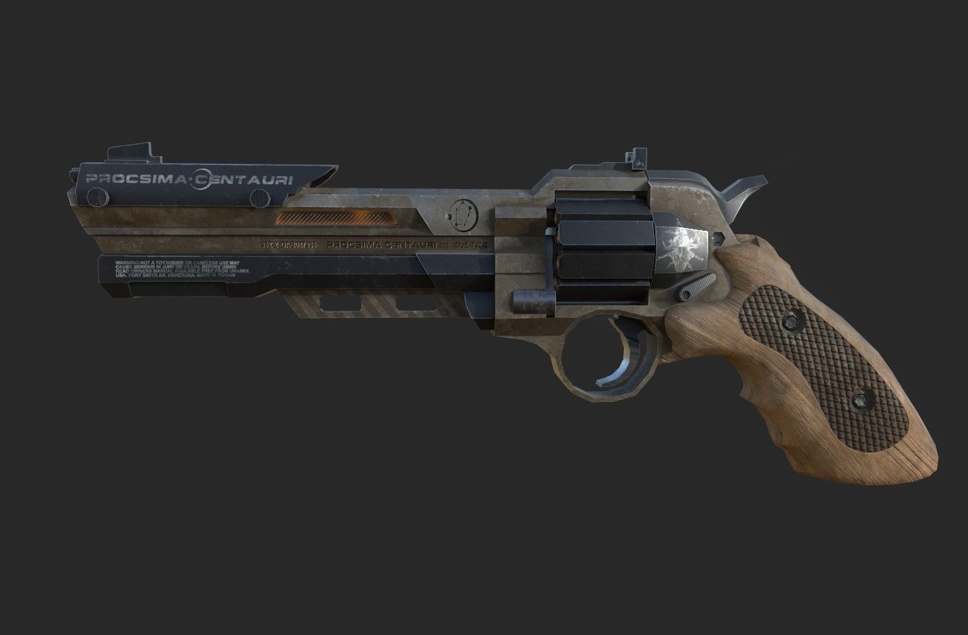 Sci-Fi Revolver   Low-poly 3D model_2