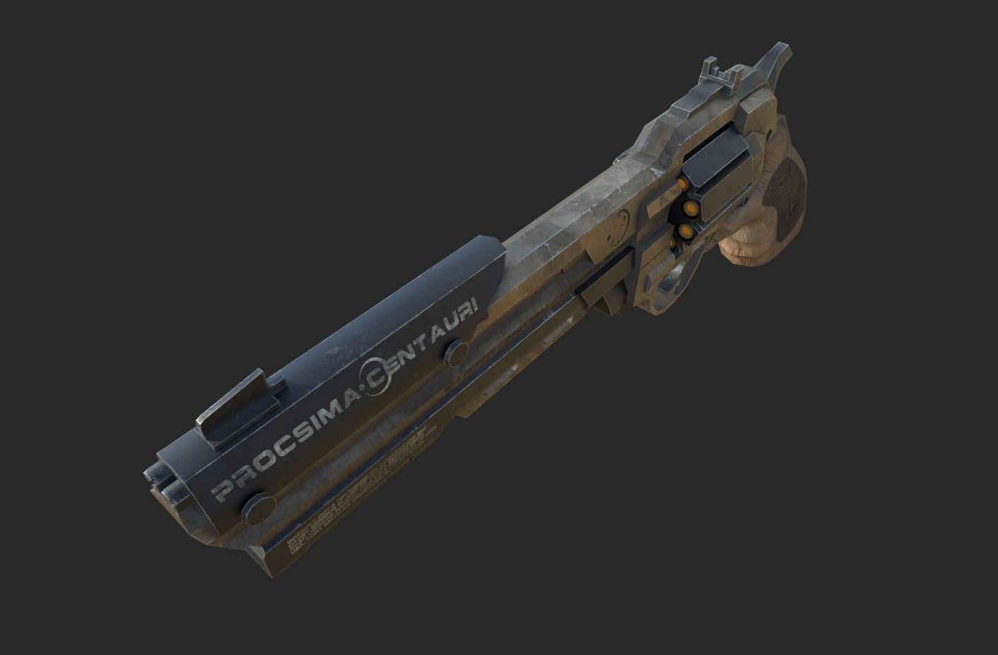 Sci-Fi Revolver   Low-poly 3D model_6