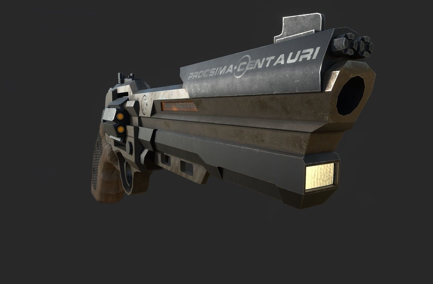 Sci-Fi Revolver   Low-poly 3D model_5