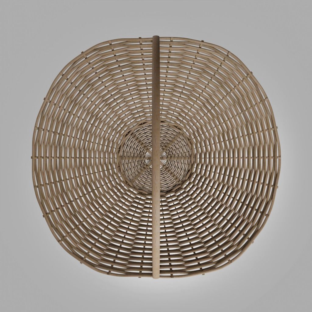 Woven Basket 4 with PBR material 3D model_9