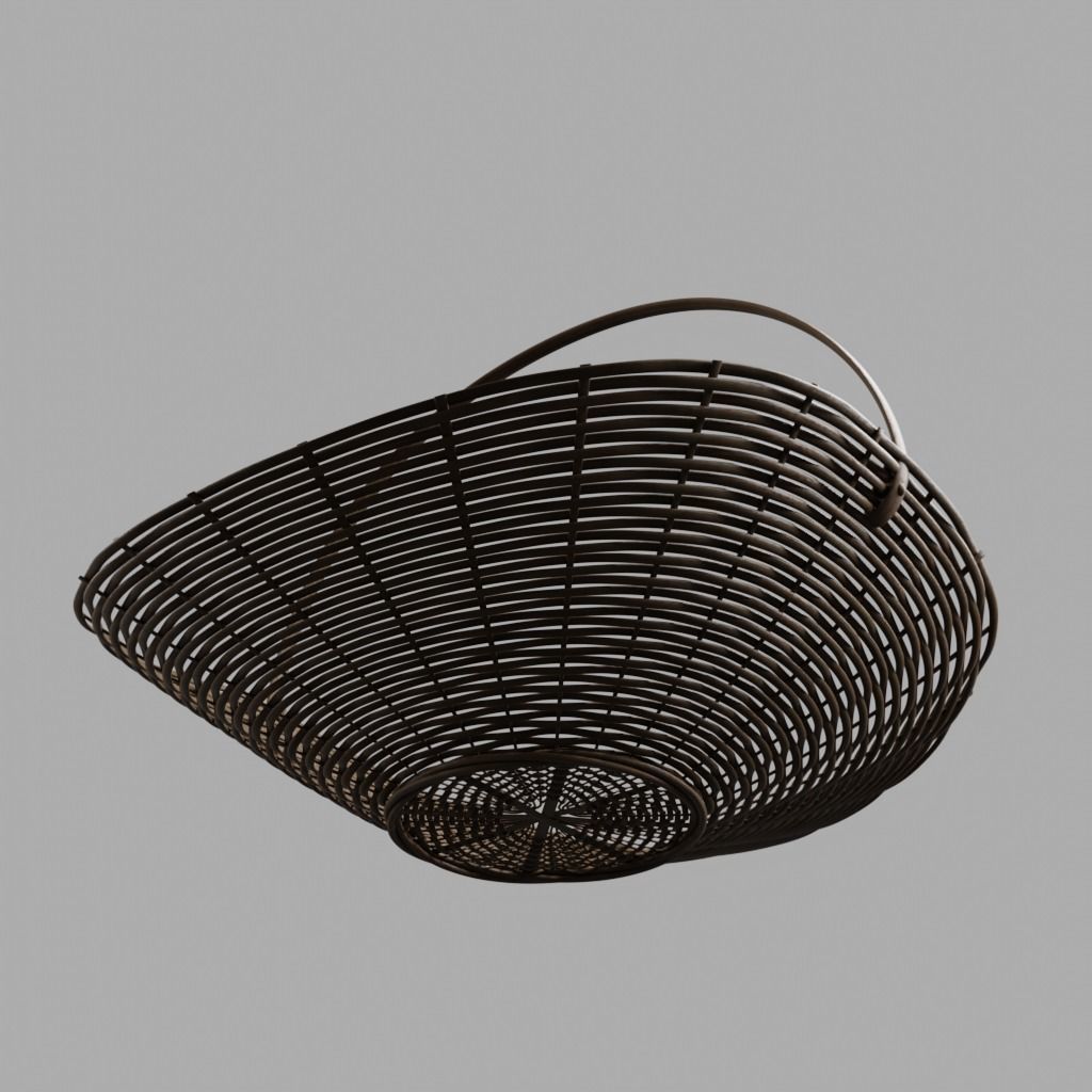 Woven Basket 4 with PBR material 3D model_2