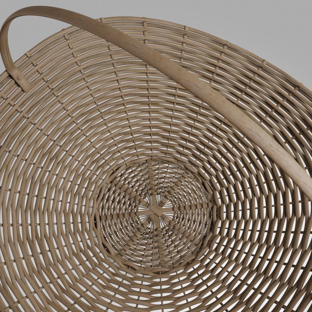 Woven Basket 4 with PBR material 3D model_10
