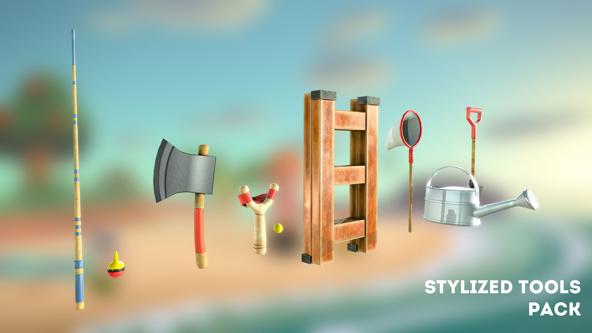 Stylized Tools Pack Low-poly 3D model_0