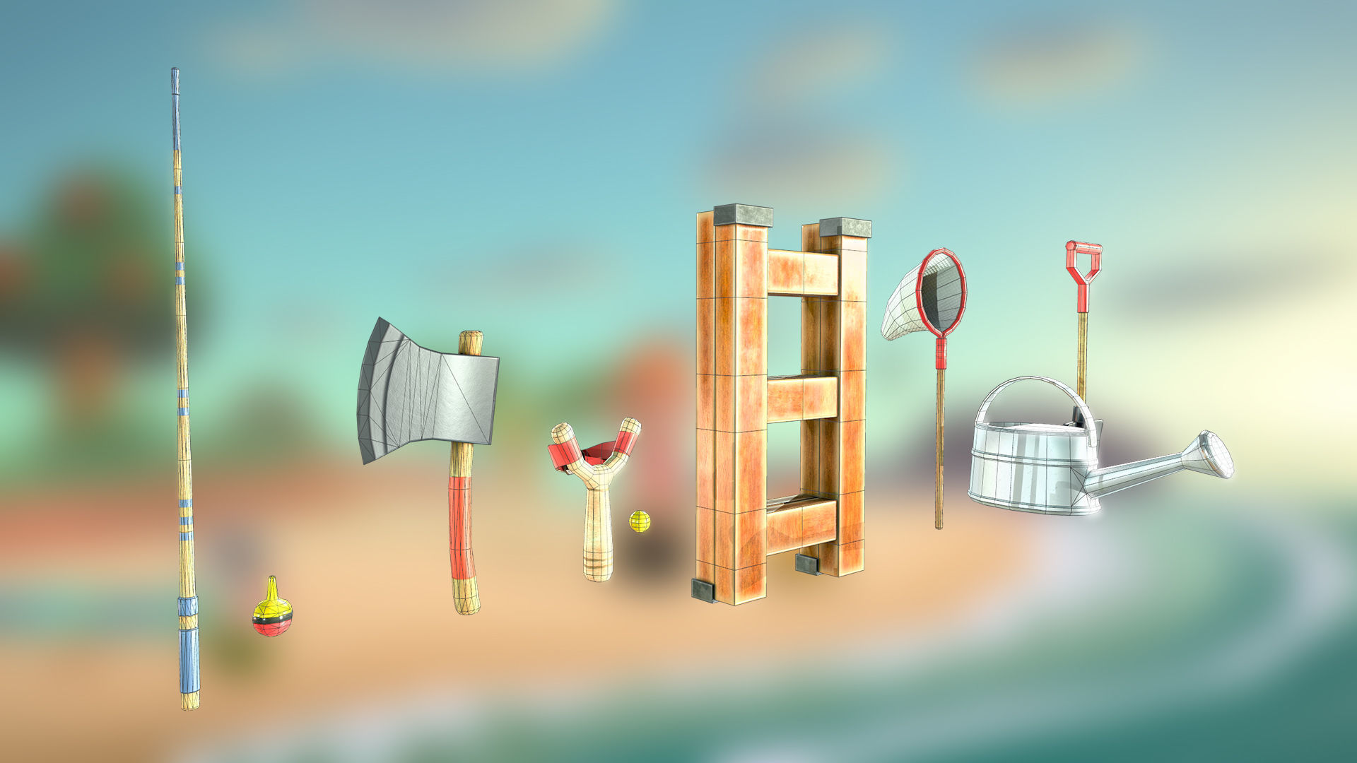 Stylized Tools Pack Low-poly 3D model_3